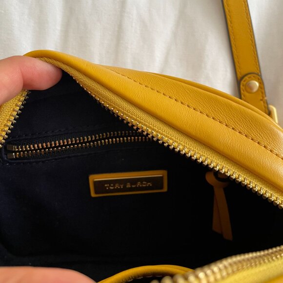 Tory Burch yellow Kira Small Chevron camera Crossbody bag - Picture 8 of 10